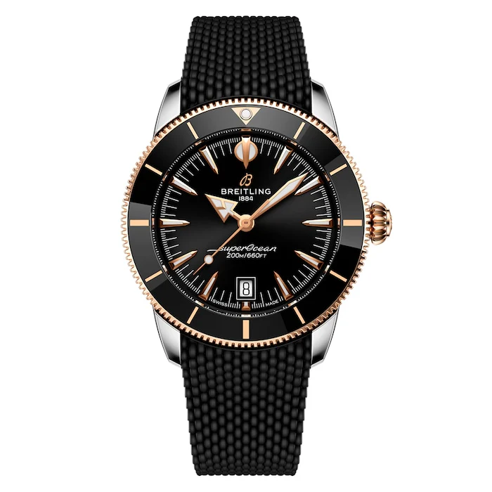 Breitling Heritage Automatic 42mm Men’s Watch with Black Material Dial, Stainless Steel Case, 200m Water Resistant / UB3111241B1S1