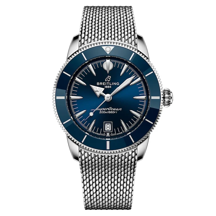 Breitling Heritage Automatic 42mm Men’s Watch with Blue Material Dial, Stainless Steel Case & Bracelet, 200m Water Resistant / AB3111161C1A1