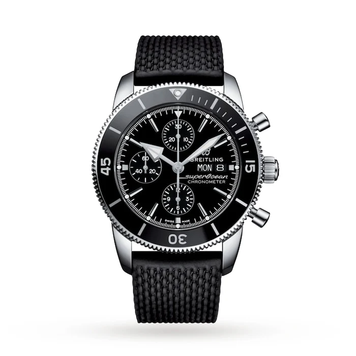 Breitling Heritage Automatic 44mm Men’s Watch with Black Material Dial, Stainless Steel Case, 200m Water Resistant / A13313121B1S1