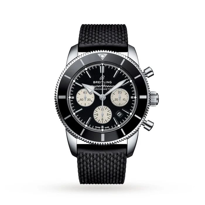 Breitling Heritage Automatic 44mm Men’s Watch with Black Material Dial, Stainless Steel Case, 200m Water Resistant / AB0162121B1S1