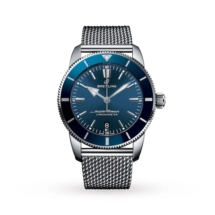 Breitling Heritage Automatic 44mm Men’s Watch with Blue Material Dial, Stainless Steel Case & Bracelet, 200m Water Resistant / AB2030161C1A1