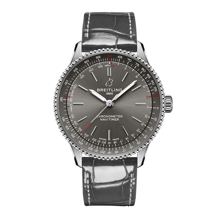 Breitling Navitimer 36mm Ladies Watch Grey Alligator Luxury Watch Swiss Made High Precision Movement A17327381B1P1