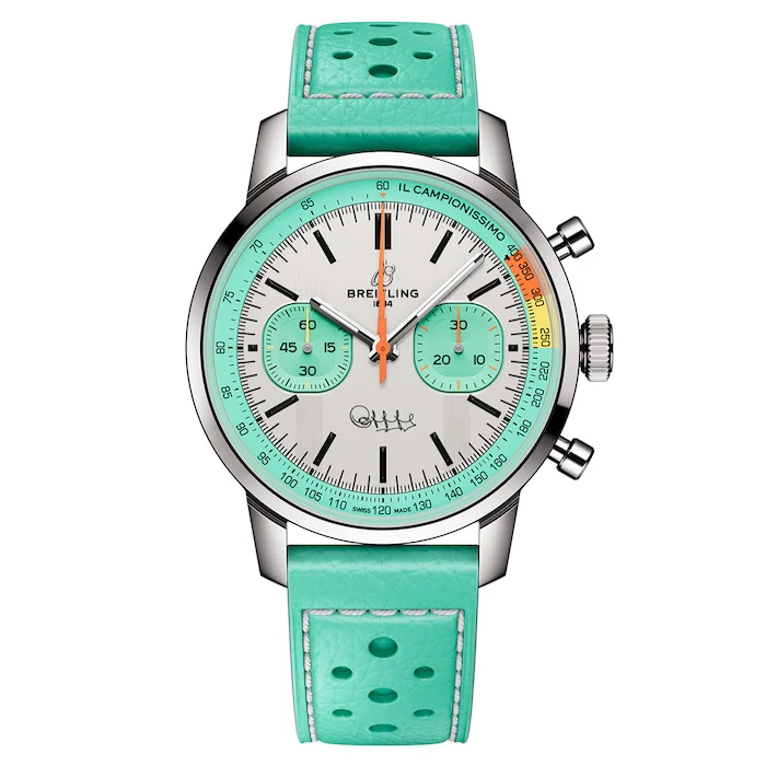 Breitling Sport Automatic 41mm Men’s Watch with White Material Dial, Stainless Steel Case, 100m Water Resistant / AB01768A1A1X1
