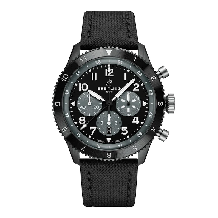Breitling Super AVI B04 Chronograph GMT Mosquito Night Fighter 46mm Mens Luxury Watch Black SB04451A1B1X1