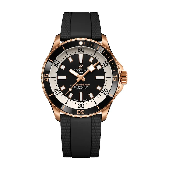 Breitling Superocean Automatic 42mm Mens Watch Black Luxury Watch Swiss Made Automatic Movement Sapphire Crystal Stainless Steel Case Water Resistant R17375211B1S1