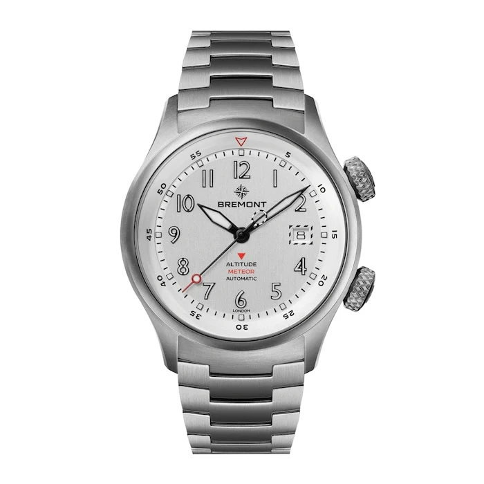 Bremont Automatic 42mm Men’s Watch with Silver Material Dial, Titanium Case, 100m Water Resistant / ALT42-MT-TI-SITI-B