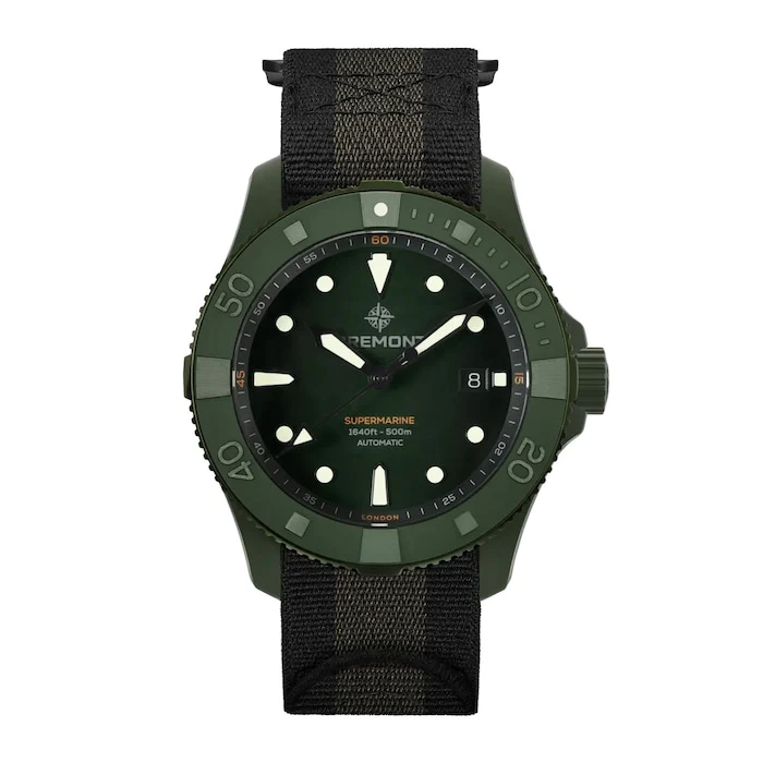Bremont Automatic 43mm Men’s Watch with Green Material Dial, Titanium Case, 500m Water Resistant / SM43-DT-GNCER-GN-N-S
