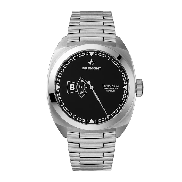 Bremont Automatic Men’s Watch with Black Material Dial, Stainless Steel Case & Bracelet, 100m Water Resistant / TN40-JH-SS-BK-B