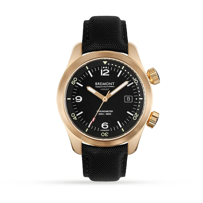 Bremont Bronze Argonaut 42mm Mens Watch Luxury Watch Swiss Made Highâ Precision Movement Sapphire Crystal Stainless Steel Case Water Resistant  ARGONAUT-BZ-BK-R-S