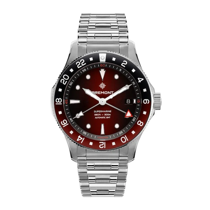 Bremont Supermarine 300M GMT Automatic 40mm Limited Edition Unisex Watch Red Luxury Watch SM40-GMT-SS-RDBK-B