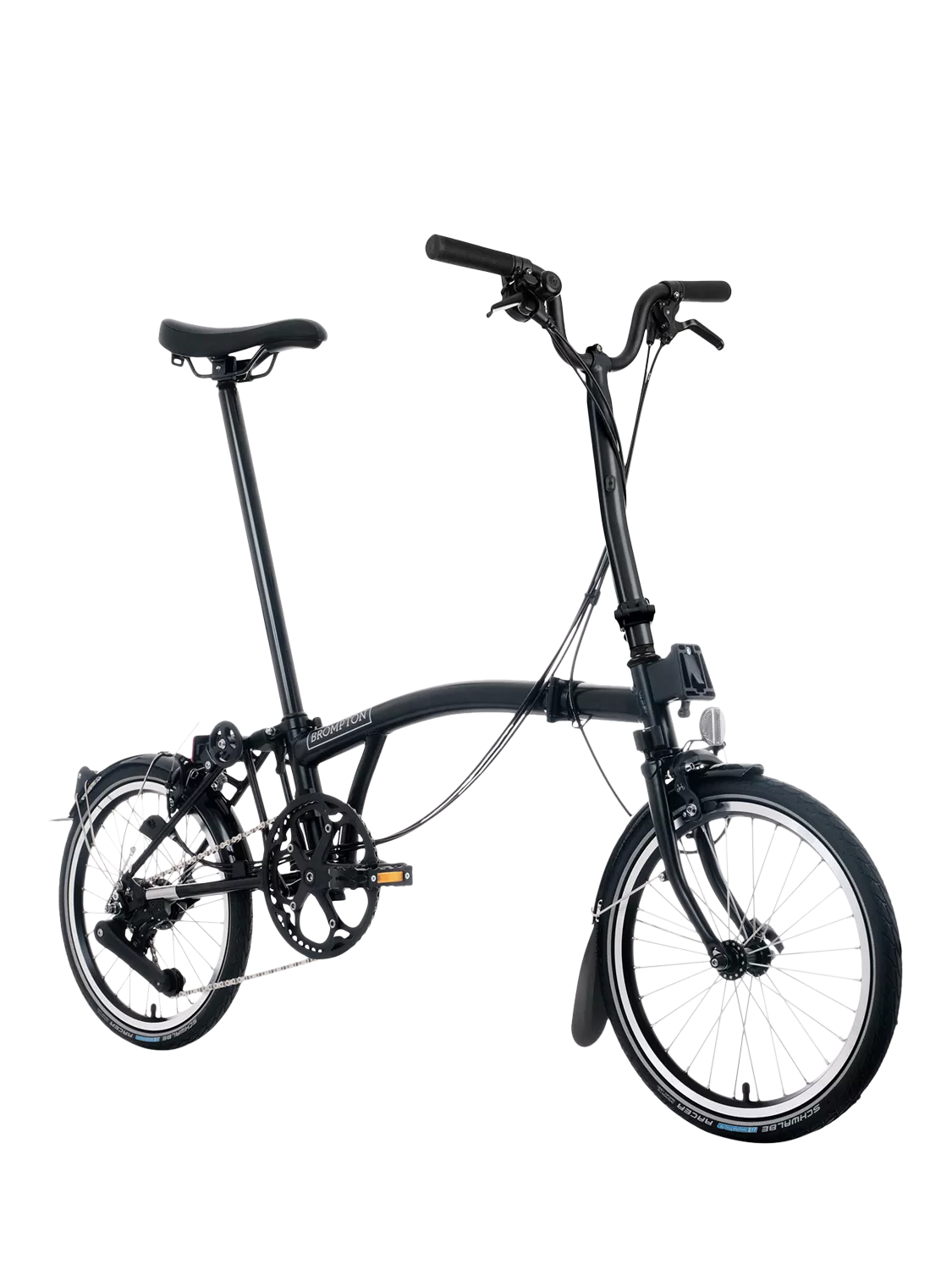 Brompton C Line 12-Speed High Handlebar Folding Bike, Matt Black - Image 2