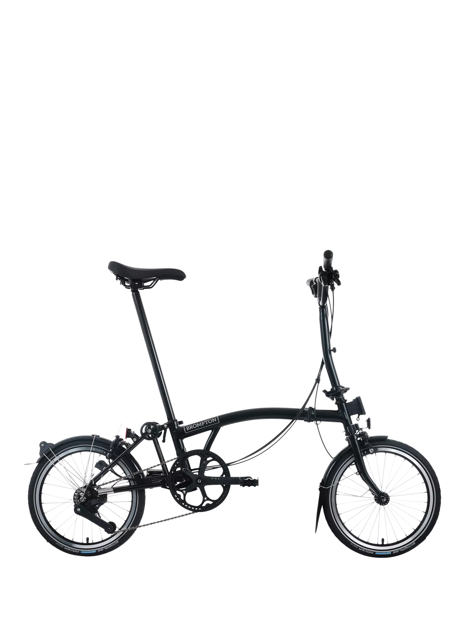 Brompton C Line 12-Speed Mid Handlebar Folding Bike, Matt Black