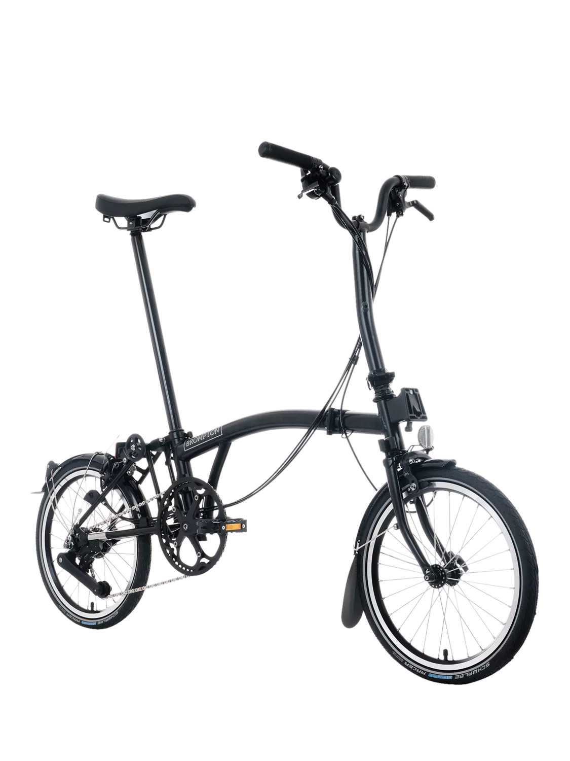 Brompton C Line 12-Speed Mid Handlebar Folding Bike, Matt Black - Image 2