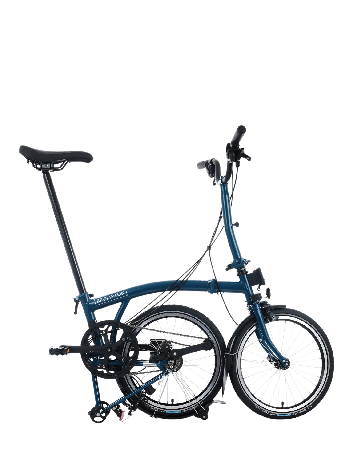 Brompton C Line 12-Speed Mid Handlebar Folding, Ocean Blue - Image 3