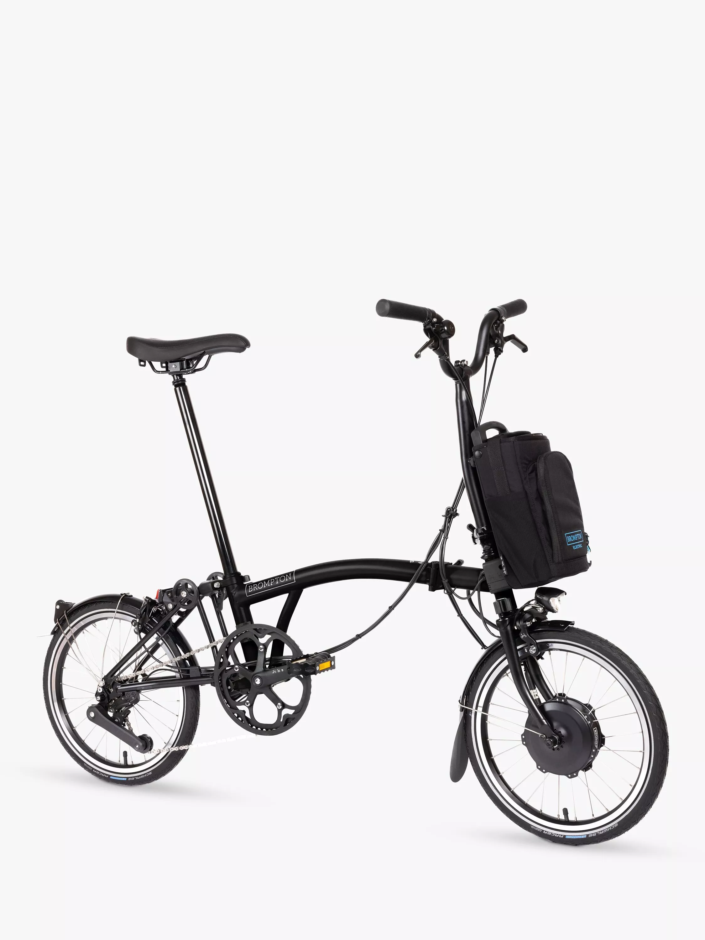 Brompton Electric C Line Urban Mid Handlebar Folding Bike, Matt Black - Image 2
