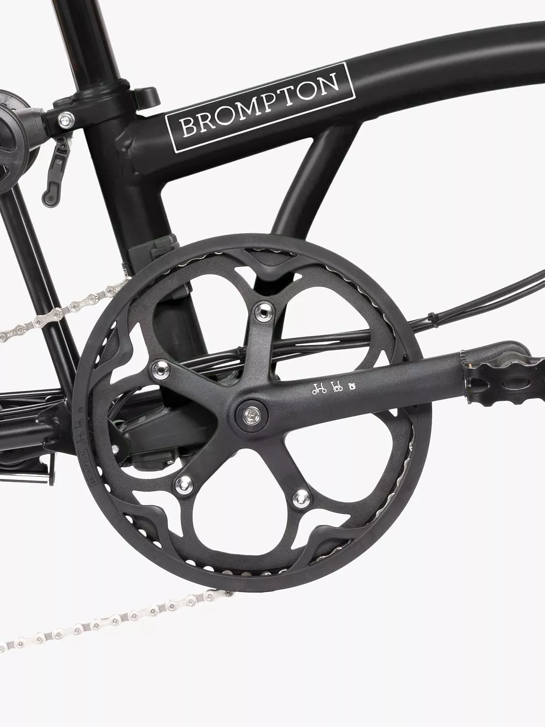 Brompton Electric C Line Urban Mid Handlebar Folding Bike, Matt Black - Image 6