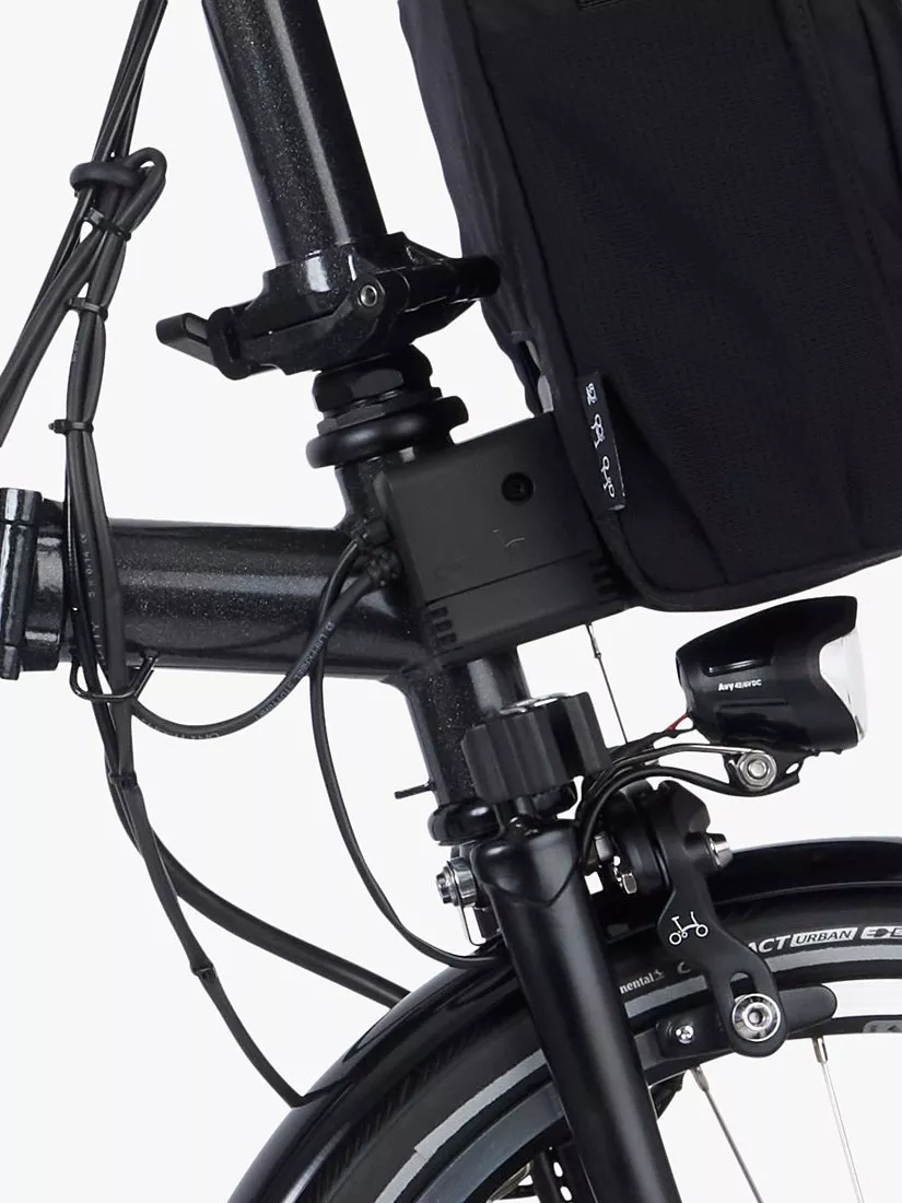 Brompton Electric P Line Urban Mid Handlebar Folding Bike, Midnight Black - Image 4
