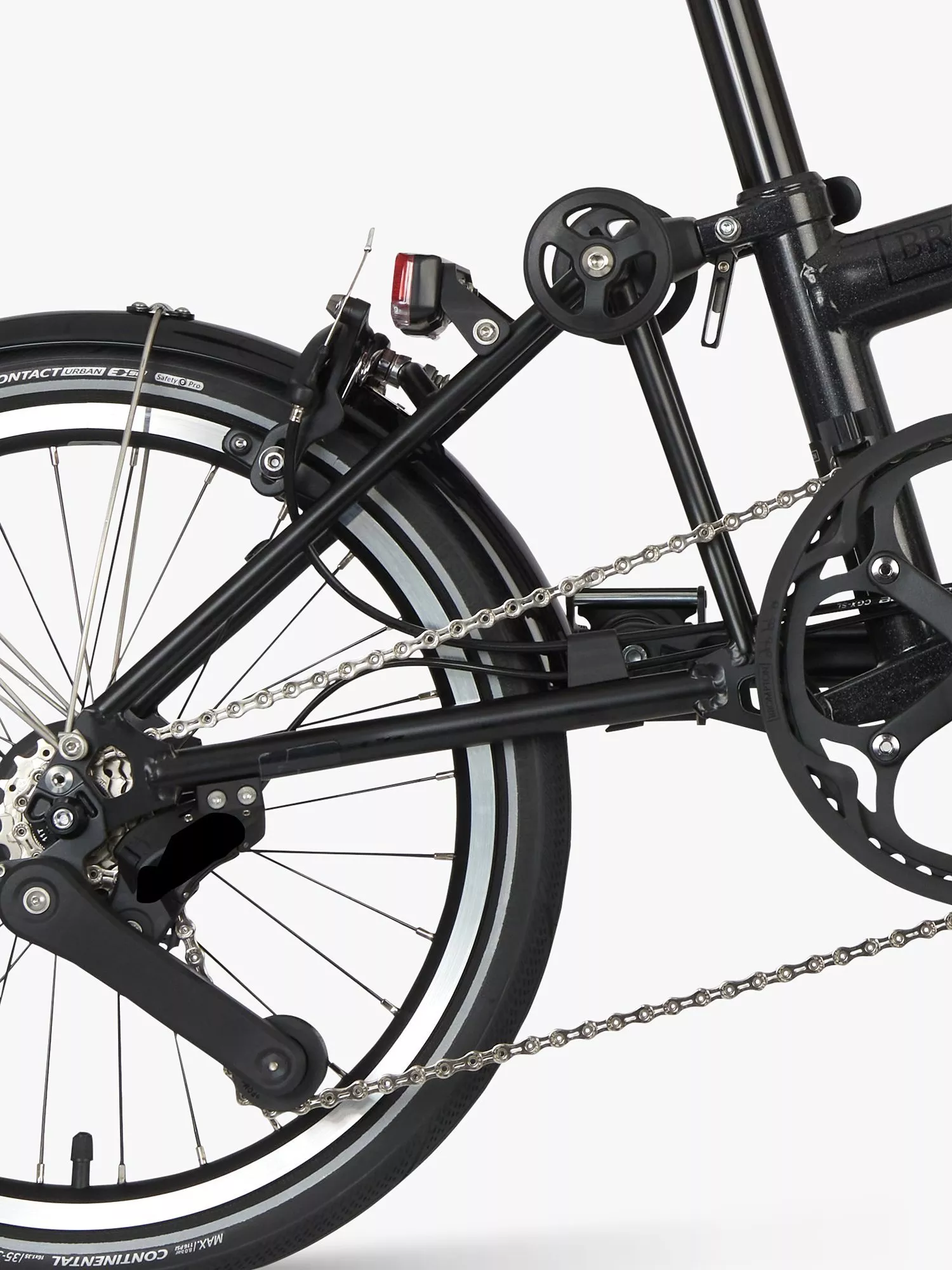 Brompton P Line Urban Mid Handlebar Folding Bike, Midnight Black - Image 3