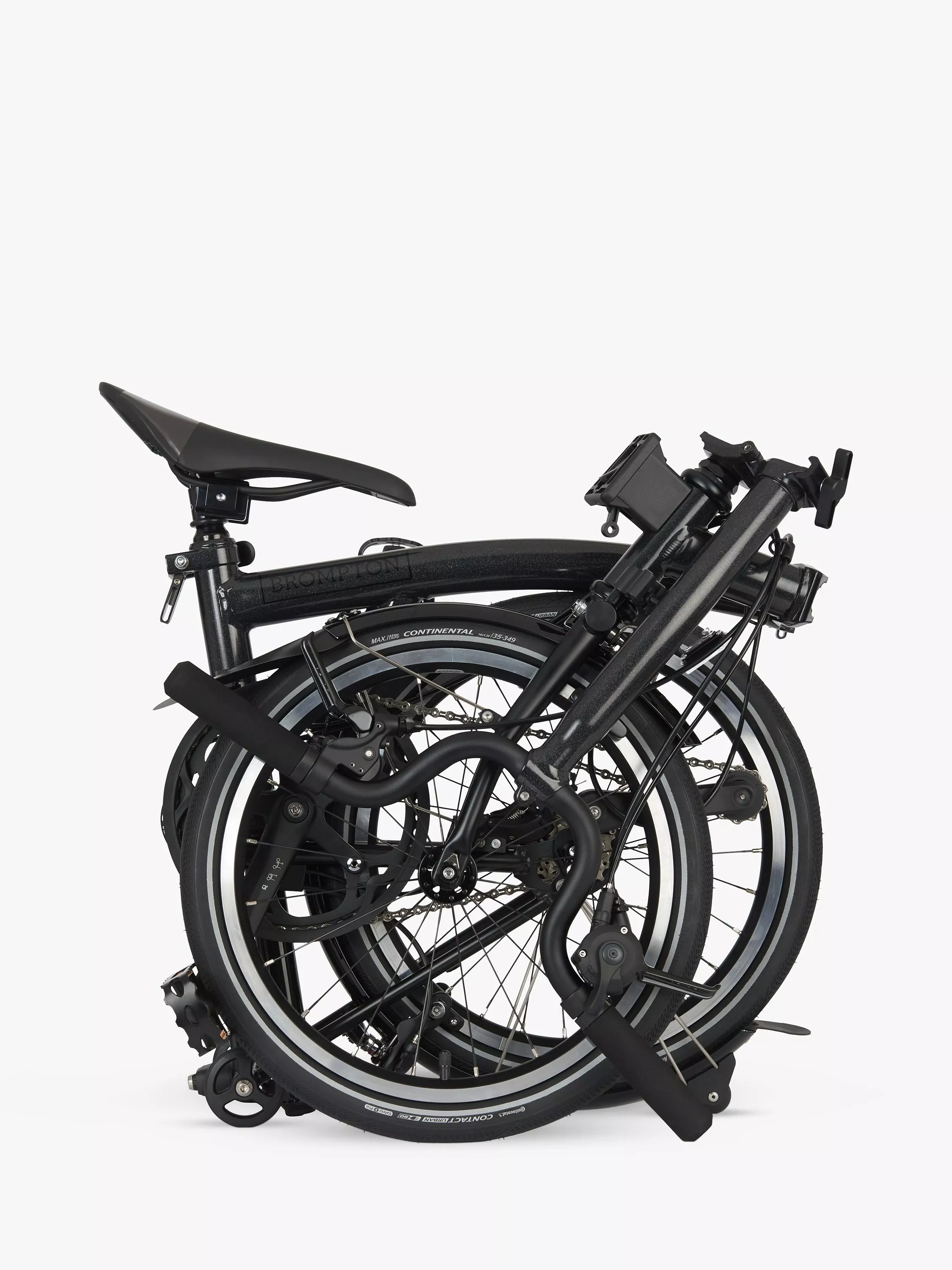 Brompton P Line Urban Mid Handlebar Folding Bike, Midnight Black - Image 4
