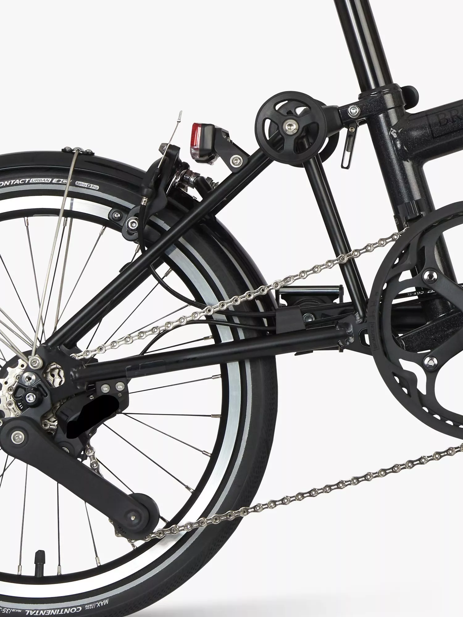 Brompton P Line Urban Mid Handlebar Folding Bike, Midnight Black - Image 6
