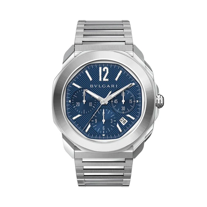 Bvlgari Automatic 42mm Men’s Watch with Blue Material Dial, Stainless Steel Case & Bracelet, 100m Water Resistant / 103829