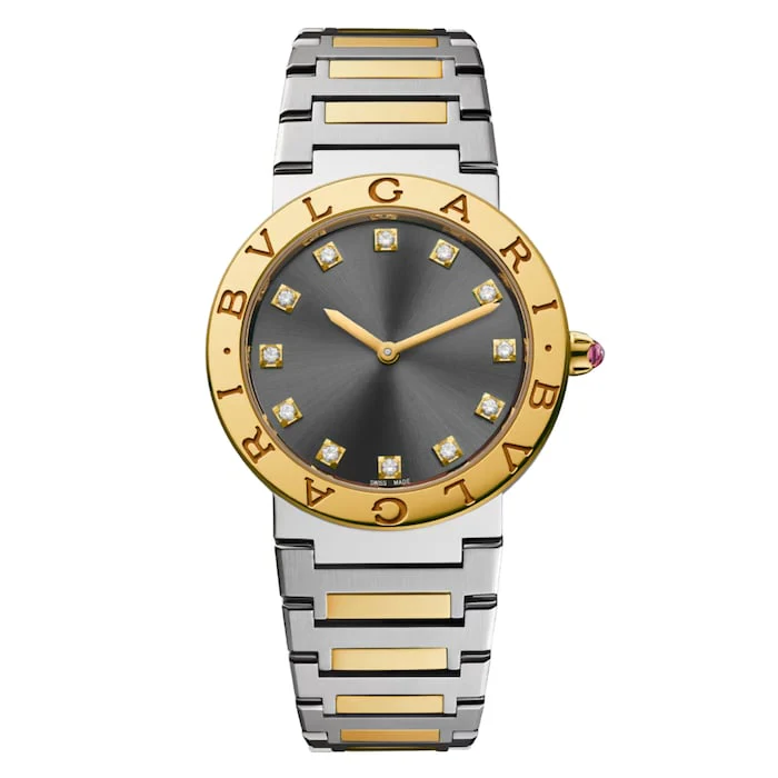 Bvlgari Bvlgari 33mm Ladies Watch Stainless Steel and 18k Yellow Gold Luxury Watch Swiss Made 104196