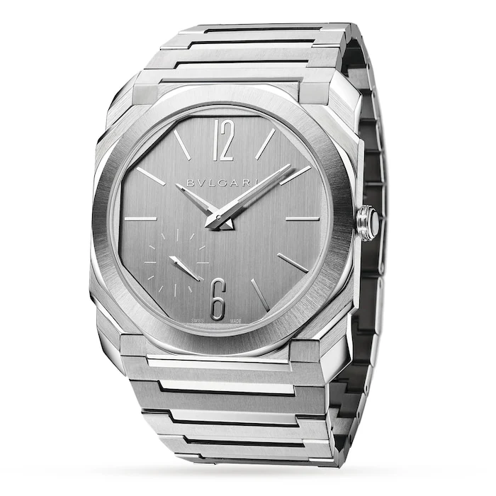 Bvlgari Sport Automatic 23mm Men’s Watch with Grey Material Dial, Stainless Steel Case & Bracelet, 100m Water Resistant / 103464