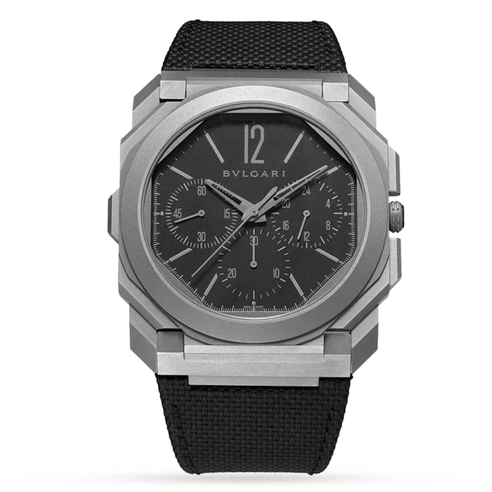 Bvlgari Sport Automatic 30mm Men’s Watch with Black Material Dial, Titanium Case, 30m Water Resistant / 103371