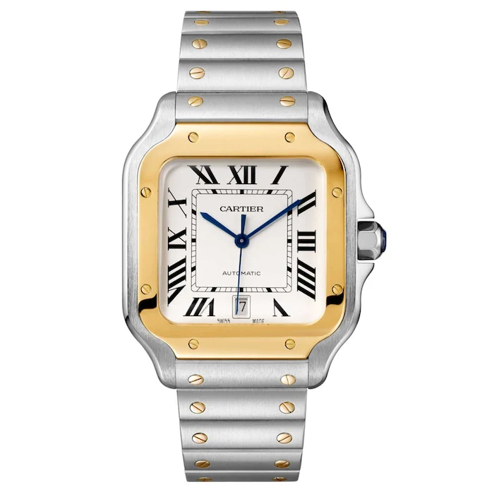 Cartier Automatic 40mm Men’s Watch with Silver Material Dial, Gold Case, 100m Water Resistant / W2SA0009
