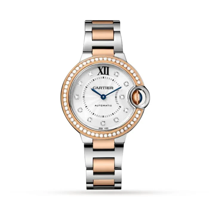 Cartier Ballon Bleu De Cartier Watch, 33mm, Mechanical Movement With Automatic Winding, Steel, Rose Gold  W3BB0023