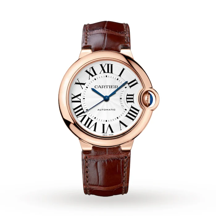 Cartier Ballon Bleu De Cartier Watch 36mm, Automatic Movement, Pink Gold, Leather Luxury Watch  WGBB0009