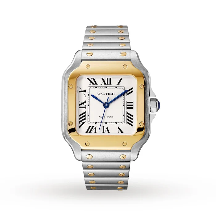 Cartier Elegance Automatic 35mm Men’s Watch with Silver Material Dial, Gold Case, 100m Water Resistant / W2SA0016