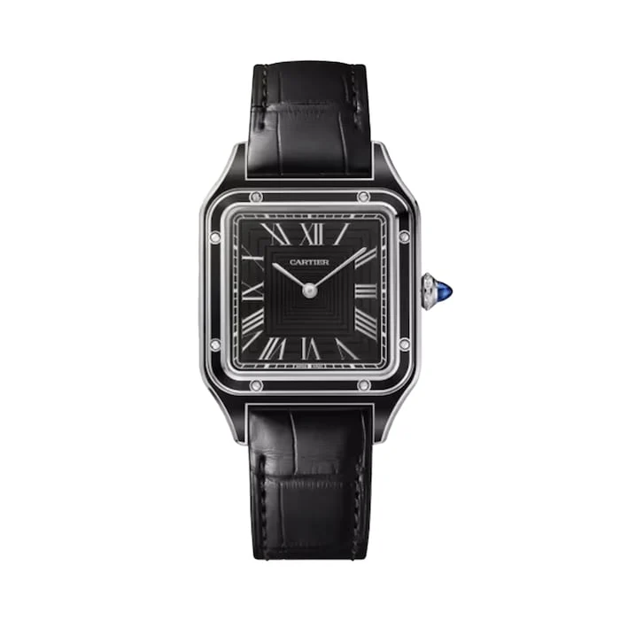 Cartier Elegance Mechanical Men’s Watch with Black Material Dial, Stainless Steel Case, 30m Water Resistant / WSSA0046