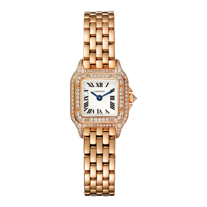 Cartier Panthère De Cartier Watch, Mini Model, Quartz Movement, Rose Gold Luxury Watch Swiss Made WJPN0045