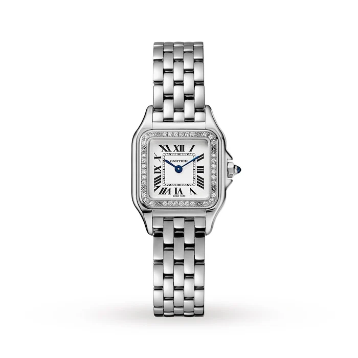 Cartier PanthÃ¨re De Cartier Watch Small Model, Quartz Movement, Steel, Diamonds Luxury Watch  W4PN0016