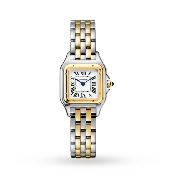 Cartier Panthère De Cartier Watch Small Model, Quartz Movement, Yellow Gold, Steel Luxury Watch W2PN0006