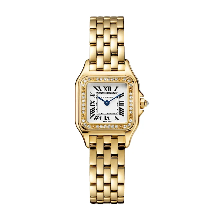 Cartier Panthere De Cartier Watch, Small Model, Quartz Movement, Yellow Gold, Diamonds Luxury Watch  WJPN0048