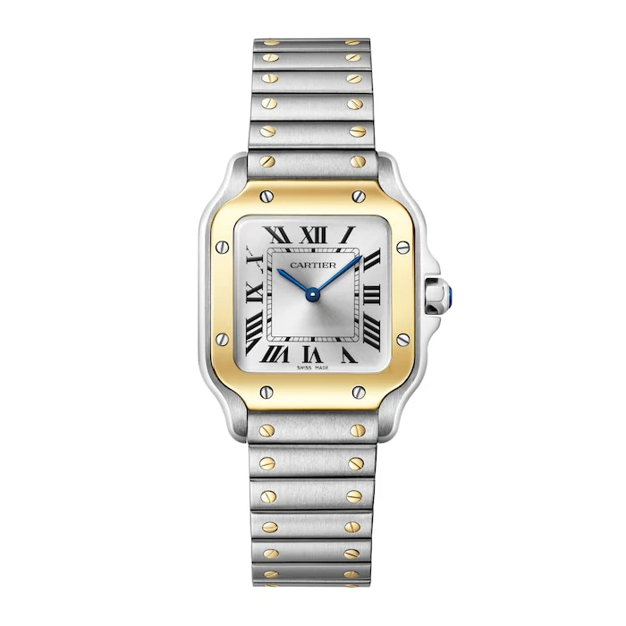 Cartier Santos De Cartier, Small Model, Quartz, Yellow Gold, Steel Luxury Watch Luxury Watch W2SA0033