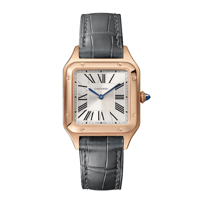 Cartier Santos-Dumont Watch Small Model, Quartz Movement, Rose Gold, Leather Luxury Watch WGSA0022