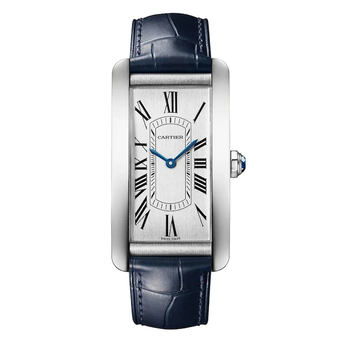 Cartier Tank AmÃ©ricaine Watch, Large Model, Automatic Movement, Steel, Leather Luxury Watch  WSTA0083
