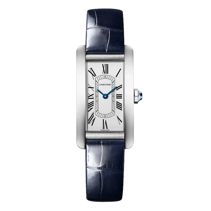 Cartier Tank Américaine Watch, Small Model, Quartz Movement, Steel, Leather Luxury Watch WSTA0117