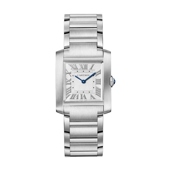 Cartier Tank Française Watch Medium Model, Quartz Movement, Steel Luxury Watch Swiss Made WSTA0074
