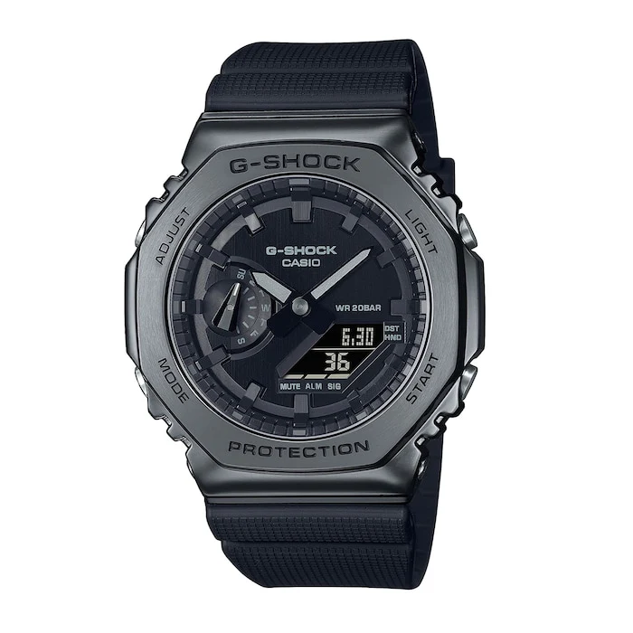 Casio Quartz 46mm Men’s Watch with Black Material Dial, 30m Water Resistant / GM-2100BB-1AER