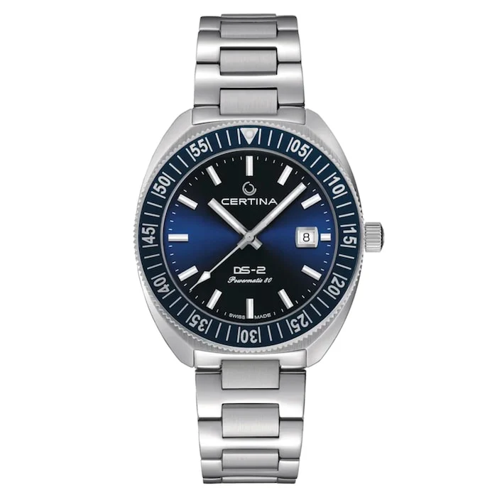 Certina Automatic 41mm Men’s Watch with Blue Material Dial, Stainless Steel Case & Bracelet, 200m Water Resistant / C0246071104102