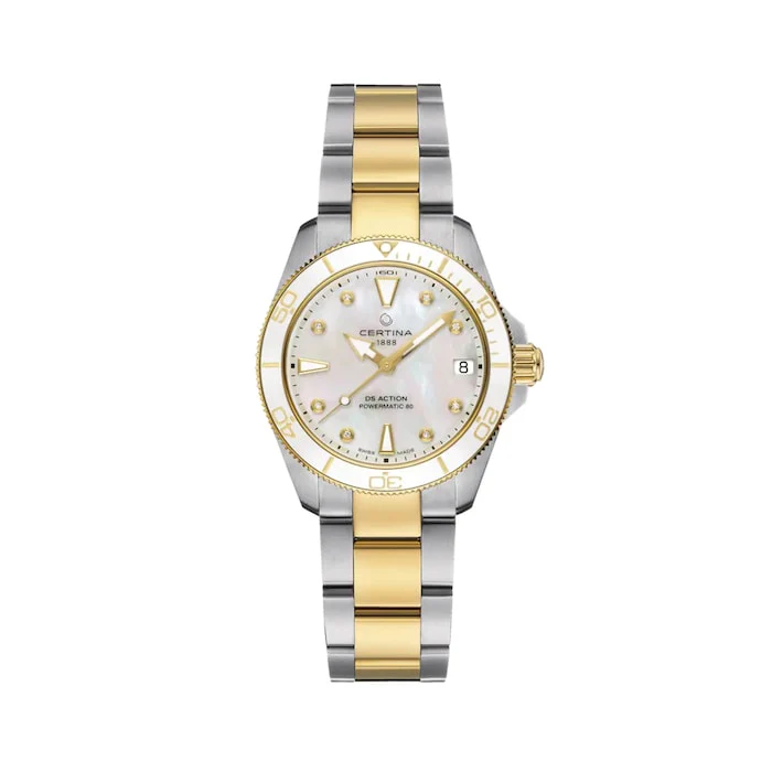 Certina DS Action Lady 34.5mm Ladies Watch Mother Of Pearl Luxury Watch Swiss Made High Precision Movement C0320072211600