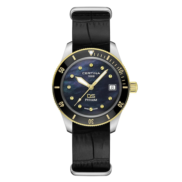 Certina DS PH100M Lady 37.5mm Ladies Watch Black Luxury Watch Swiss Made High Precision Movement C0442102605100