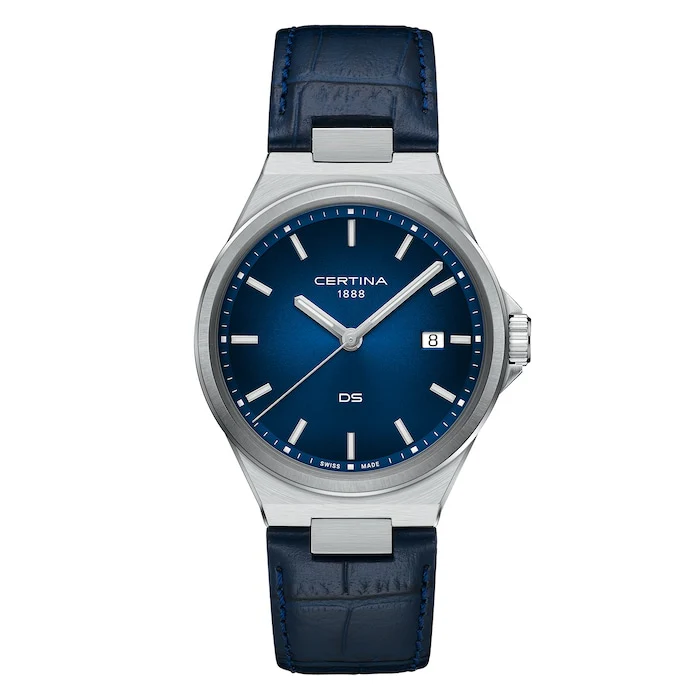 Certina Quartz 39mm Men’s Watch with Blue Material Dial, Stainless Steel Case, 100m Water Resistant / C0434101604100