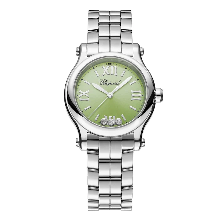 Chopard Happy Sport 30mm, Quartz, Lucent Steelâ„¢, Diamonds - Green Luxury Watch Luxury Watch  278590-3013