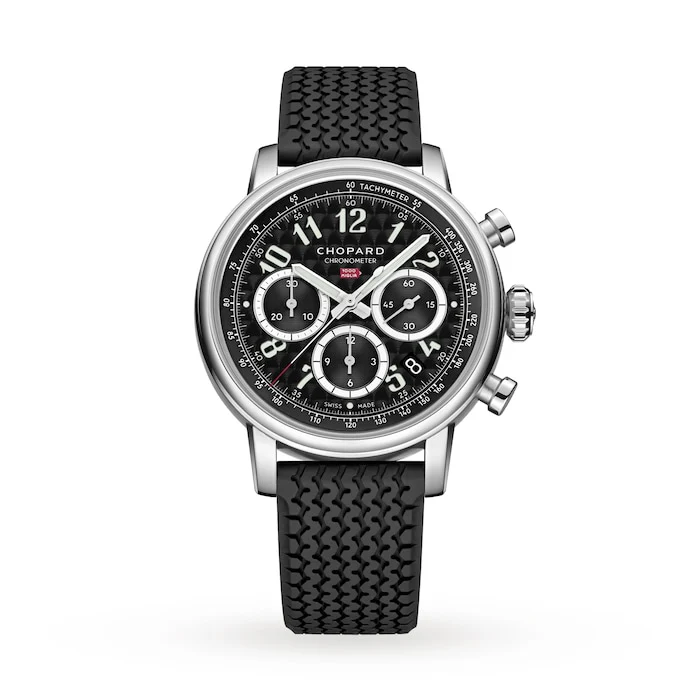 Chopard Heritage Automatic Men’s Watch with Black Material Dial, Stainless Steel Case, 50m Water Resistant / 168619-3001