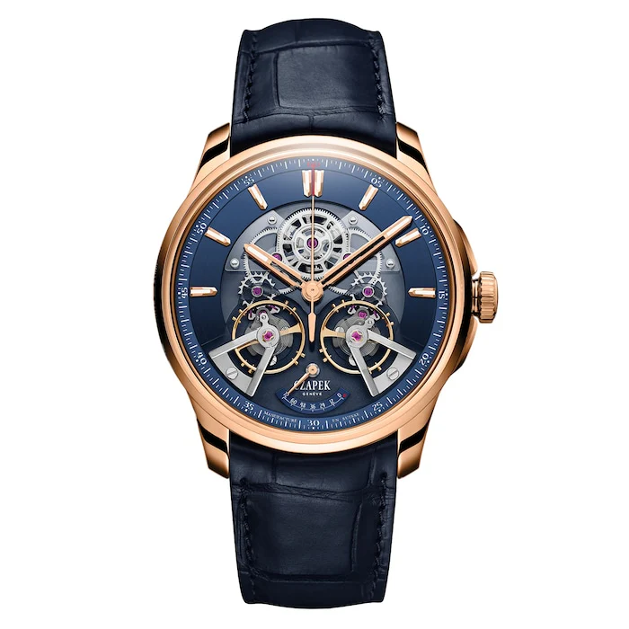 Czapek Automatic 42mm Men’s Watch with Blue Material Dial, Gold Case, 50m Water Resistant / PV Complicitie Harmony